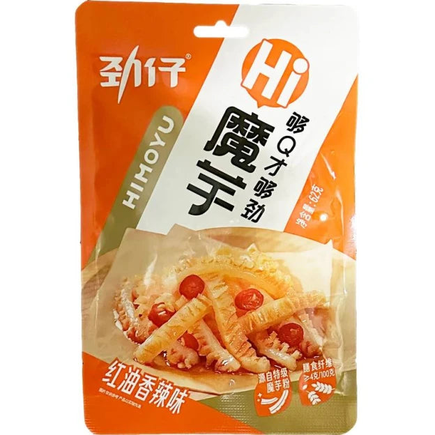 劲仔 魔芋 红油香辣味 62克 /Konjak mit würziges rotes Öl 62g JINGZAI