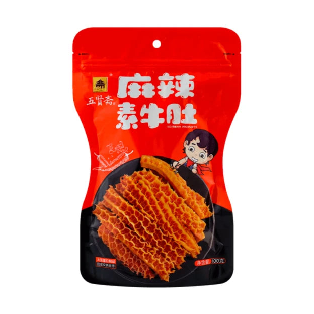 五贤斋 麻辣素牛肚 100克 /Pikanter vegetarischer Rinderpansen Sojabasis 100g WXZ