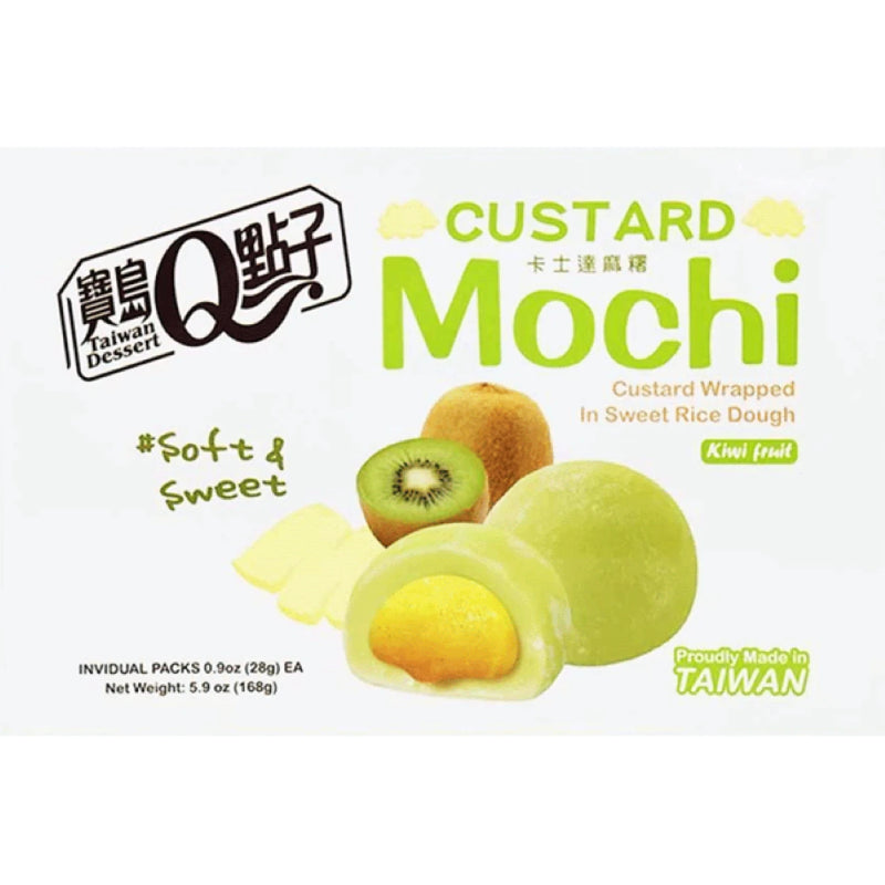 宝岛Q点子 卡士达麻糬 奇异果 168克 /Custard Mochi Kiwi Geschmack 168g TW