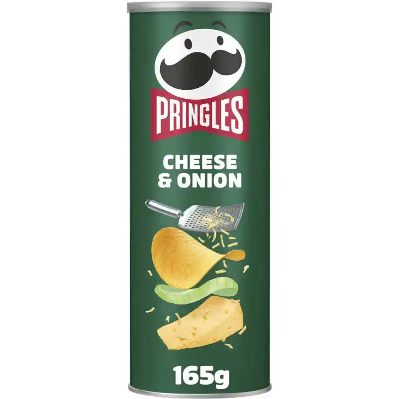 品客 芝士洋葱味 薯片 165克 /Kartoffelchips mit Käse Zwiebel Geschmack 165g Pringles