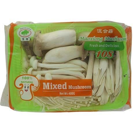 混合什锦菌菇 (金针菇 白玉菇 杏鲍菇) 400克 /Pilze Gemischte (Enoki Pilze, Shimeji Pilze, König Austernpilz) 400g