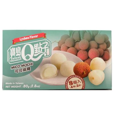 宝岛Q点子 可可麻薯 荔枝味 80克 /Micro Mochi Lichi Geschmack 80g TW