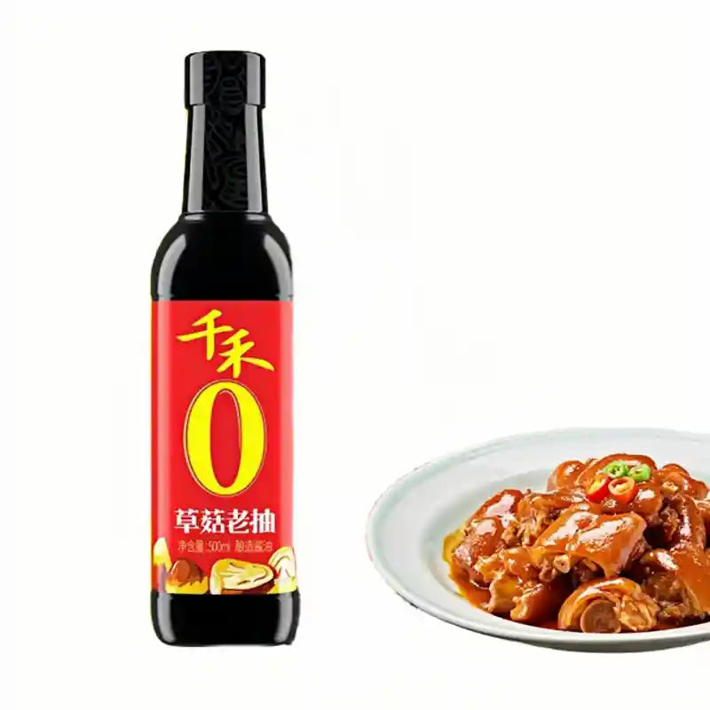 千禾 草菇老抽酿造酱油 500毫升 /Sojasoße mit Strohpilz 500ml Qianhe