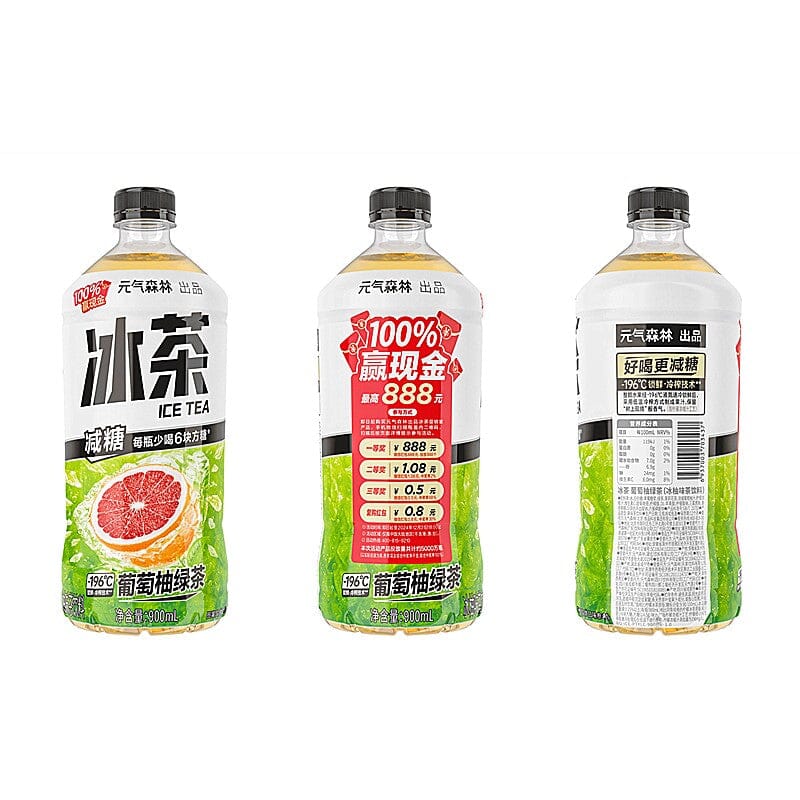 元气森林 葡萄柚冰绿茶 900毫升 /Teagetränk Eistee Grüntee Pomelogeschmack 900ml CHI FOREST
