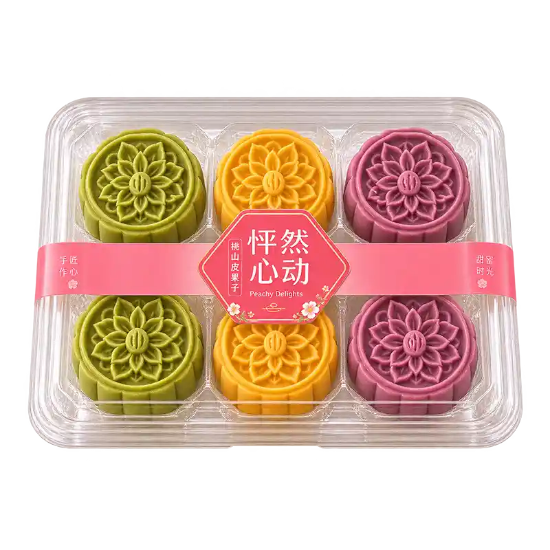 花田 桃山皮果子 六个装 /Pfirsich Mondküchlein Feine Gebäckpralinen 6 Stück Huatian