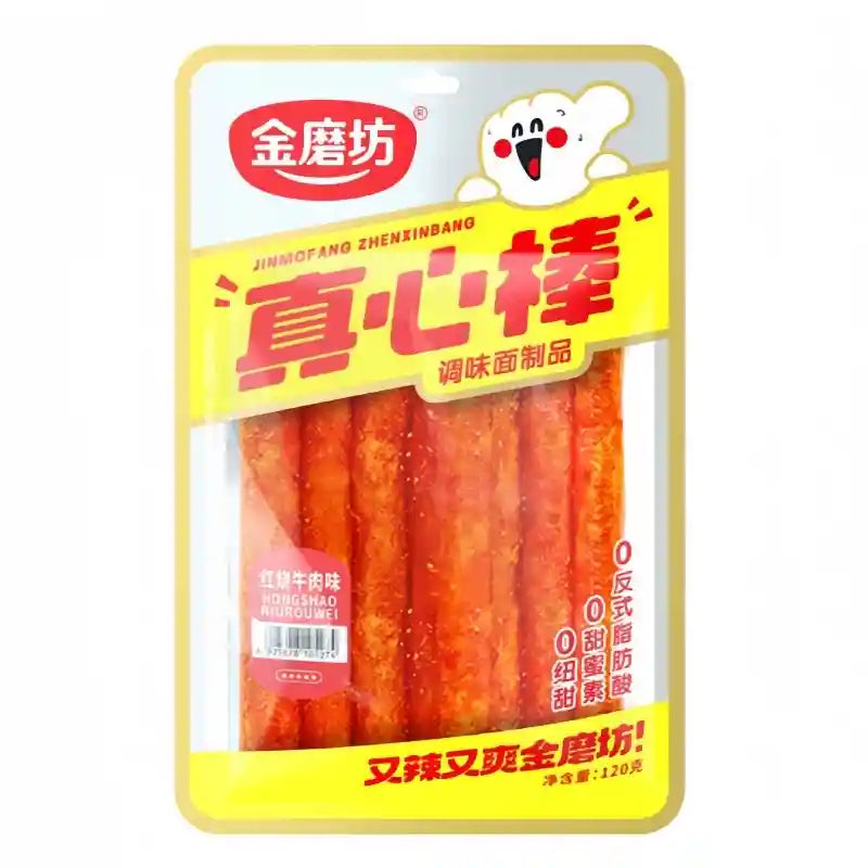 金磨坊 真心棒 红烧牛肉味 120克 / "LA TIAO" Würziger Gluten Streifen mit geschmortem Rindfleischgeschmack 120g JMF