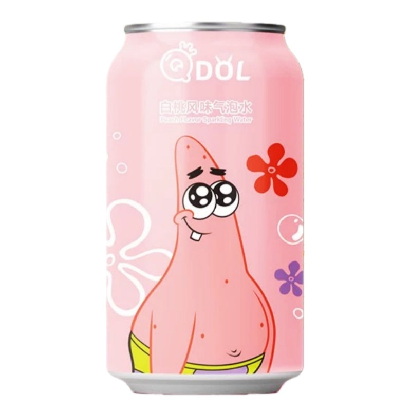 海绵宝宝 白桃味气泡水 330毫升 /SpongeBob Schwammkopf Sprudelwasser mit weißem Pfirsichgeschmack 330ml QDOL