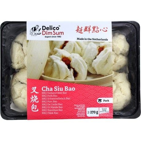 冰冻-Tiefgefroren! 超群点心 猪肉叉烧包 6个 /Cha Chao Pao Char Siu Bao Schweinefleisch 270g DELICO