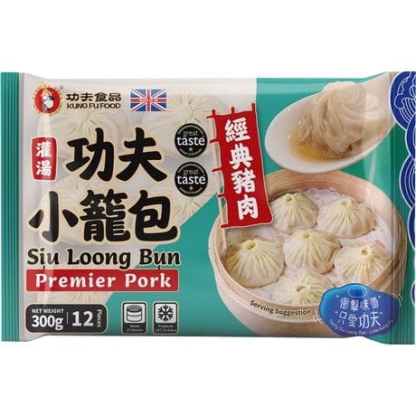 冰冻-Tiefgefroren! 功夫食品 灌汤功夫小笼包 经典猪肉 12只/ Mini Saftiges Brötchen 300g KUNG FU