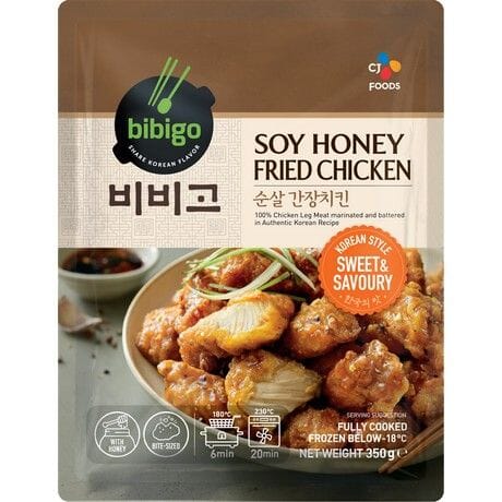 冰冻-Tiefgefroren! 必品阁 韩式炸鸡块 蜜汁 350克 /Frittierte Hähnchen mit Sojasauce und Honig 350g Bibigo