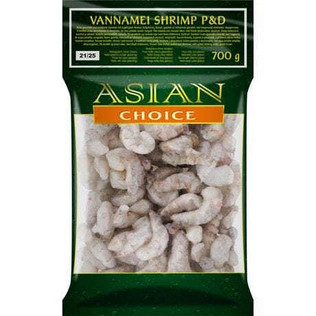 冰冻-Tiefgefroren! 亚洲精选 南美白虾虾仁 21-25 1公斤/Rohe geschälte und entdarmte Vannamei Garnelen 1kg Gr. 21-25 ASIAN CHOICE