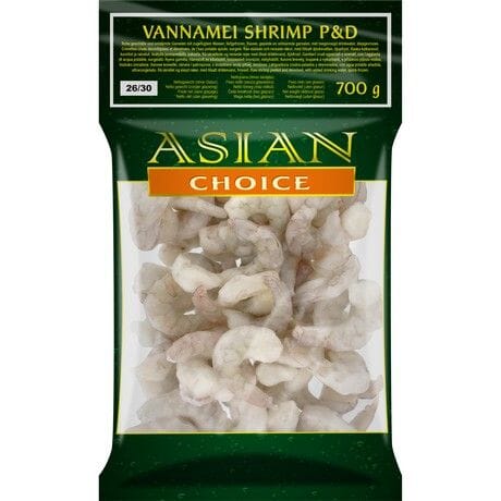 冰冻-Tiefgefroren! 亚洲精选 南美白虾虾仁 26-30 1公斤/Rohe geschälte und entdarmte Vannamei Garnelen 1kg Gr. 26-30 ASIAN CHOICE