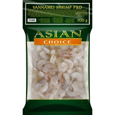 冰冻-Tiefgefroren! 亚洲精选 南美白虾虾仁 71-90 1公斤 /Rohe geschälte und entdarmte Vannamei Garnelen 1kg Gr. 71-90 ASIAN CHOICE