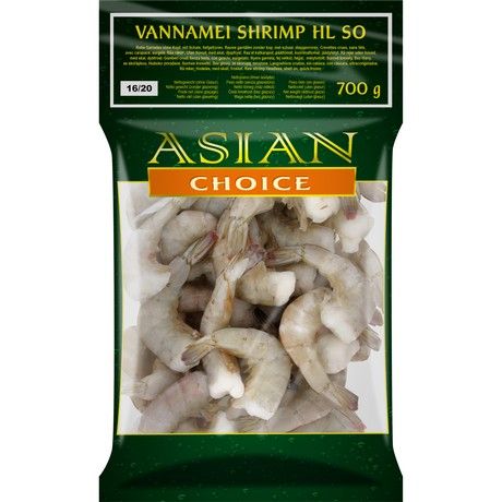 冰冻-Tiefgefroren! 亚洲精选 南美白虾 无头有壳 16-20 1公斤/ Vannamei Garnelen HLSO 30% Glasur Gr. 16/20 1kg ASIAN CHOICE