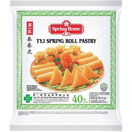 冰冻-Tiefgefroren! 第一家 215毫米春卷皮 40张 /Frühlingsrollenteigblätter 215mm 40pcs 550g SPRING HOME