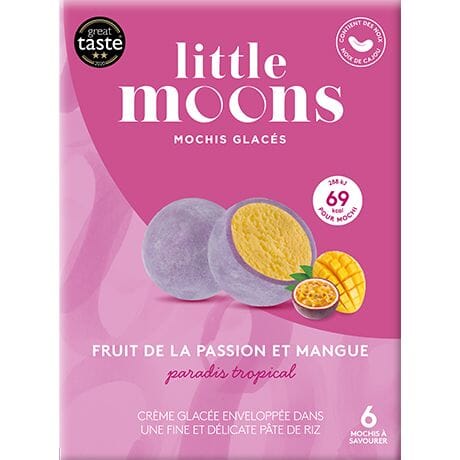 冰冻-Tiefgefroren! 小月亮 麻糬冰激凌 芒果百香果 6枚 /Mochi-Eis Passionsfrucht Mango 192g Little Moons