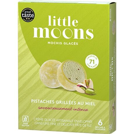 冰冻-Tiefgefroren! 小月亮 麻糬冰激凌 蜜汁开心果 6枚 /Mochi-Eis in Honig Geröstete Pistazien 192g Little Moons