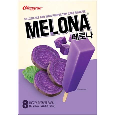 冰冻-Tiefgefroren! 韩国 芋头味冰激凌 8*70毫升 /Melona Taroeis am Stiel 8*70ml BINGGRAE