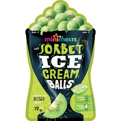 冰冻-Tiefgefroren! 猕猴桃雪葩珠 冰激凌 72克 /Eis Sorbetbällchen Kiwi 72g MINI MELTS