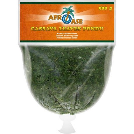 冰冻-Tiefgefroren! 非洲 木薯叶 庞杜 500克 /Maniok Cassava Blätter Pondu 500g AFROASE