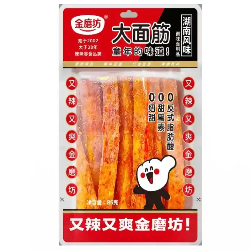 金磨坊 大面筋 85克 / "LA TIAO" Würziger Weizensnack Gluten Streifen scharf 85g JMF