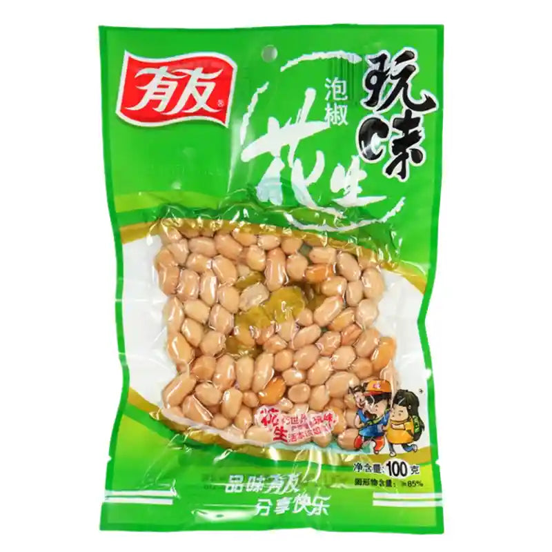 有友 玩味泡椒花生 100克 /Eingelegte Chili Erdnüsse 100g Youyou