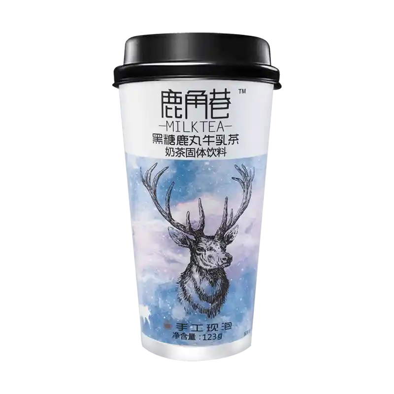 鹿角巷 黑糖鹿丸牛乳茶 奶茶固体饮料 123克 /Teemilch Getränk mit Brandzucker 123g LJG