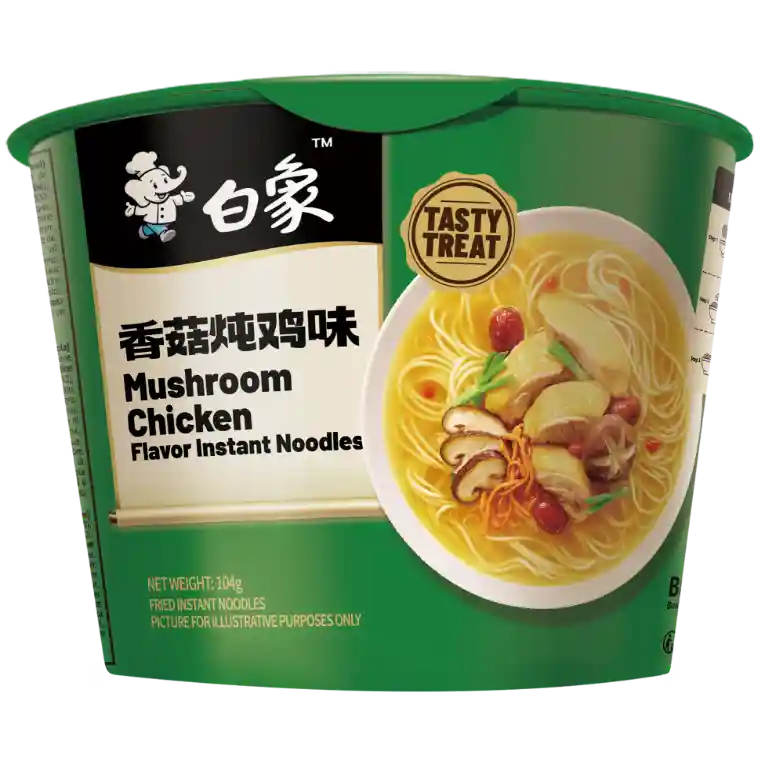 白象 味鲜美 香菇炖鸡味 方便面 桶装 104克 /Instantnudeln Pilz Huhngeschmack CUP 104g BAIXIANG