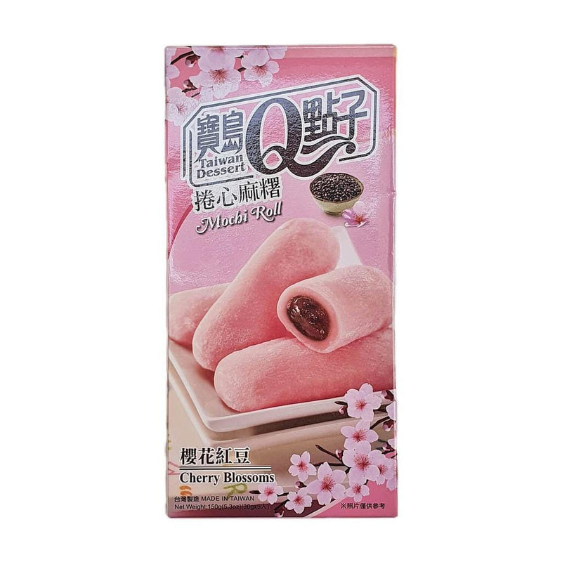 宝岛Q点子 卷心麻糬 樱花红豆 150克 /Mochi Roll mit Sakura und Roten Bohnen Geschmack 150g TW