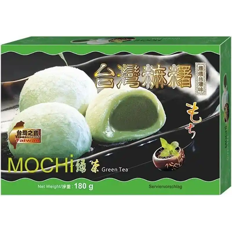 台湾之宝 麻薯 绿茶味 180克 /Mochi Grüner Tee Geschmack Asiatische Klebreiskuchen 180g TW