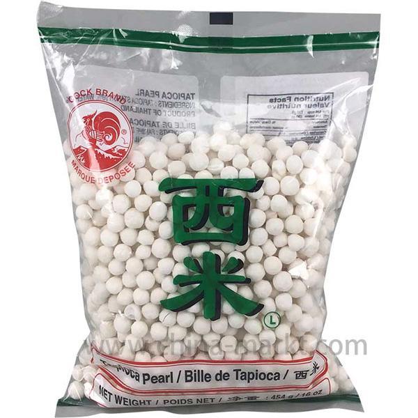 公鸡牌 白西米 大颗 454克 /Weißer Tapioka Pearl Simi Groß 454g Cock Brand