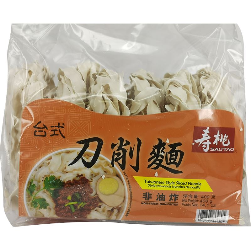 寿桃牌 台式刀削面非油炸 400克 /Geschnitte Nudeln im Taiwanesischen Stil 400g SaoTao