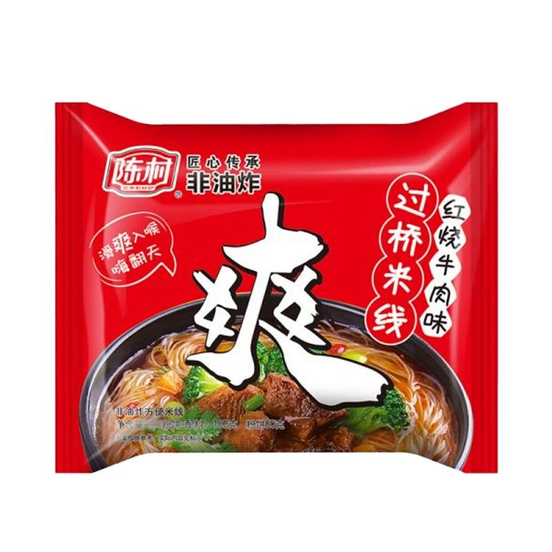 陈村 过桥米线 红烧牛肉味 100克 /Instant Reisnudeln Schmobraten Geschmack 100g CHENCUN