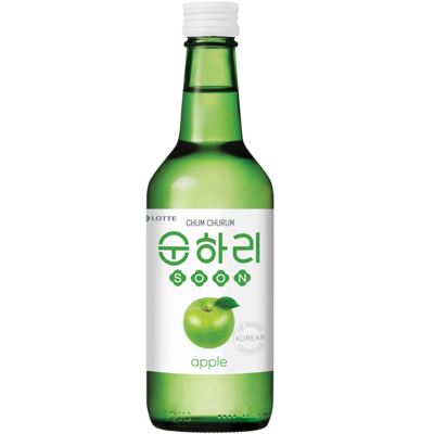 韩国烧酒 初饮初乐 苹果味烧酒 350毫升 /Südkorea Soju Chum Churum Apple 12% vol 350ml LOTTE