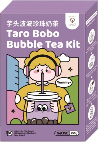 芋头波波珍珠奶茶 套装 三份装 255克 /Bubble Tea Kit Taro Bobo Zum Selbermachen 3 Portionen 255g Tokimeki
