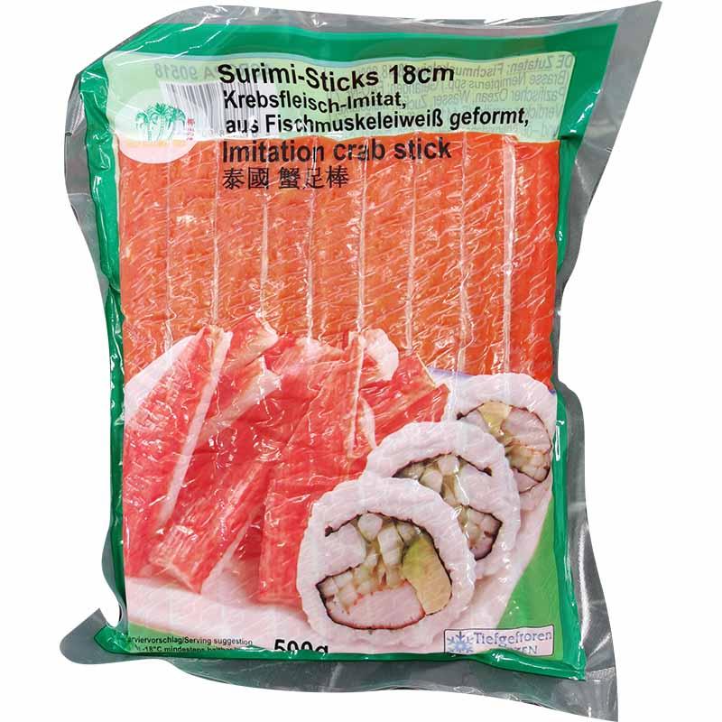 冰冻-Tiefgefroren! 椰树牌 泰国蟹足棒 蟹肉棒 500克/ Surimi Krebsfleischimitat in Stäbchen 500g