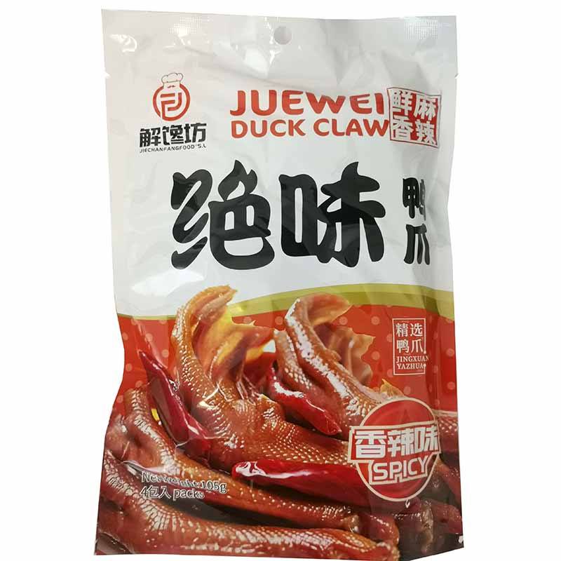 绝味 香辣鸭爪 105克 /Marinade Entenpfote scharf 105g JUEWEI