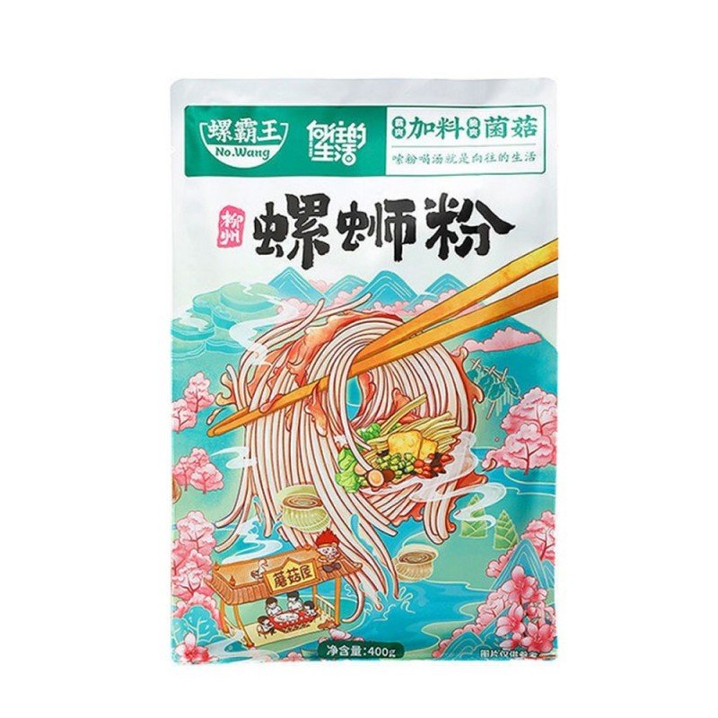 螺霸王 菌菇味螺蛳粉 柳州特产 400克 /Reisnudeln mit Schneckensuppe Pilzgeschmack 400g LBW