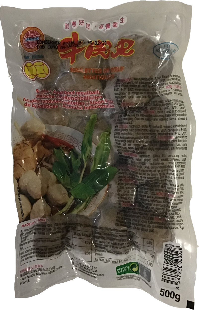 冰冻-Tiefgefroren! 乐口福 牛肉丸 500克 /Rindfleischbällchen 500g LAKOVO