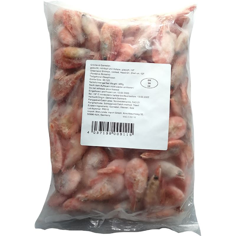 冰冻-Tiefgefroren! 熟北极虾 甜虾 900克 /Grönland Garnelen gekocht 900g