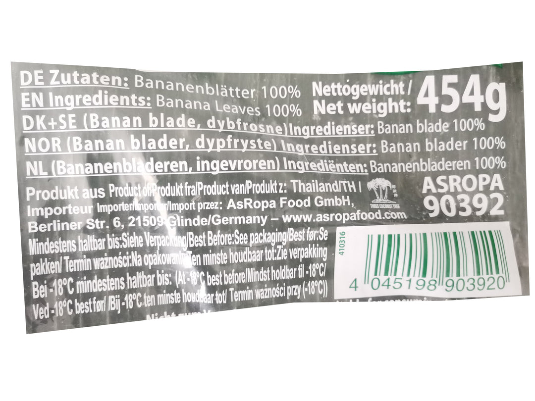 冰冻-Tiefgefroren! 椰树牌 香蕉叶 454克 /Bananenblätter 454g TCT