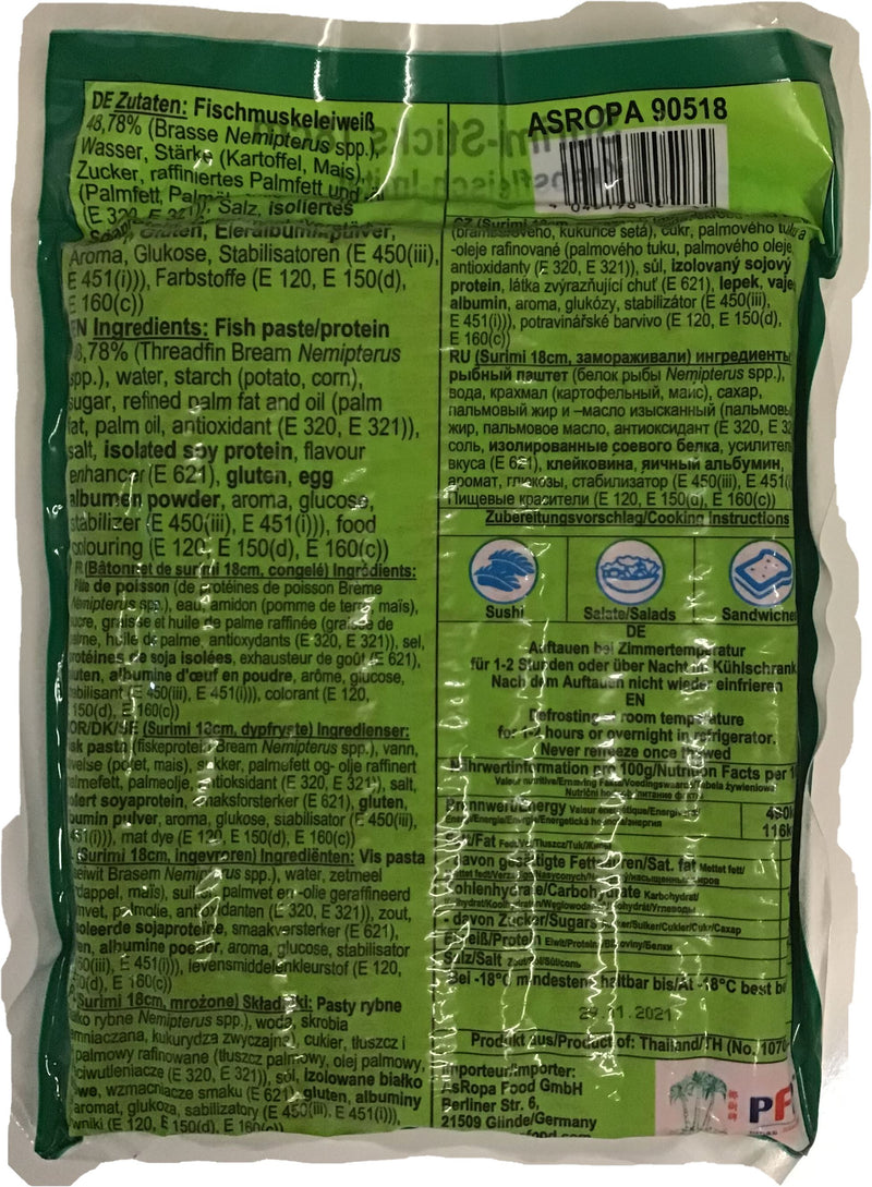 冰冻-Tiefgefroren! 椰树牌 泰国蟹足棒 蟹肉棒 500克/ Surimi Krebsfleischimitat in Stäbchen 500g