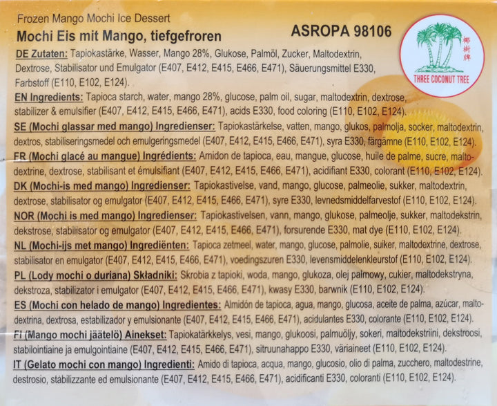 冰冻-Tiefgefroren! 椰树牌 芒果麻薯冰激凌 140克 /Mochi Eis mit Mango TCT 140g