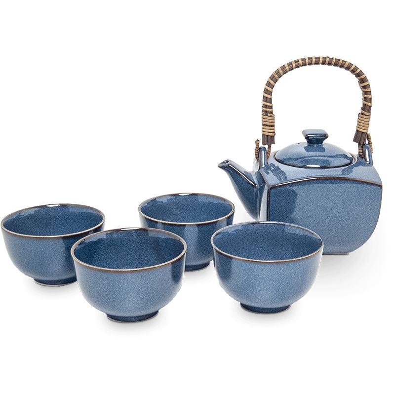 日本蓝 茶具套装 5件套 /5tl Tee-Service Japanese Blue 1 Set NF