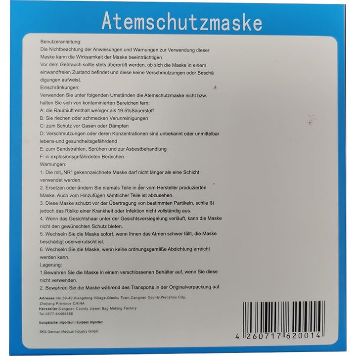 FFP2 JW Atemschutzmaske EN149:2001 + A1:2009 10 Stück