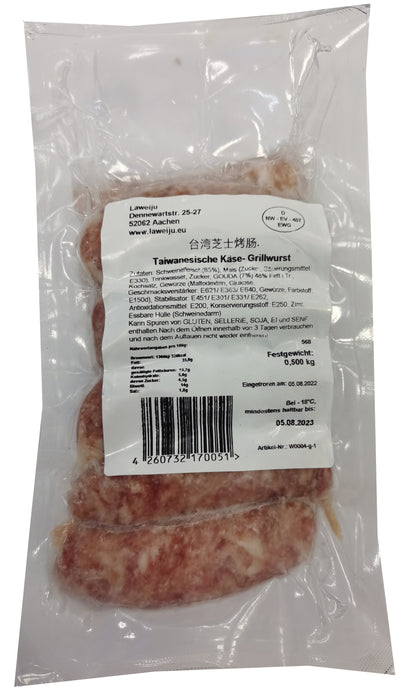 冰冻-Tiefgefroren 腊味居 台湾烤肠芝士 500克 /Taiwan Wurst Käse 500g LAWEIJU