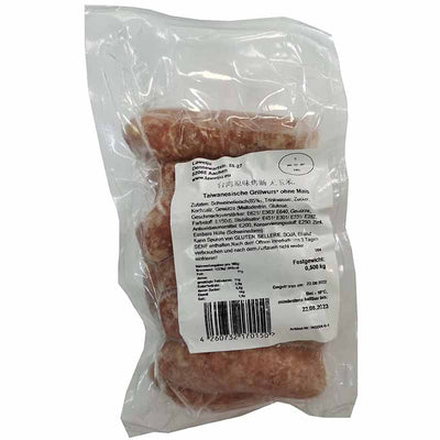 冰冻-Tiefgefroren 腊味居 台湾烤肠原味 无玉米 500克 /Taiwan Wurst ohne Mais 500g LAWEIJU