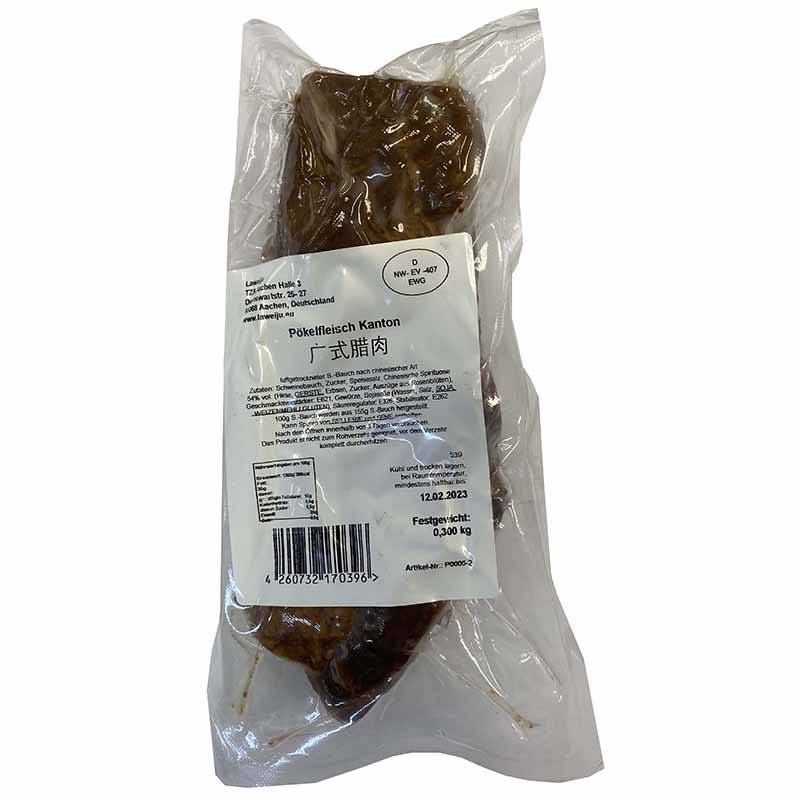 冰冻-Tiefgefroren 腊味居 广式腊肉 300克 /Pökelfleisch Kanton Art 300g LAWEIJU