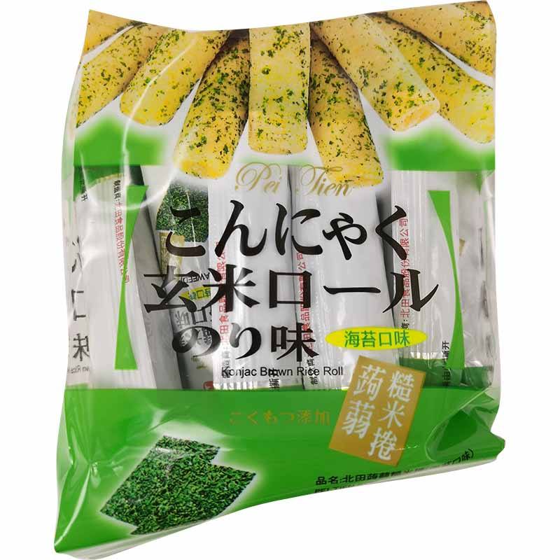 北田 蒟蒻糙米卷 海苔口味 160克 /Konjac Brown Rice Roll Algengeschmack 160g PEI TIEN