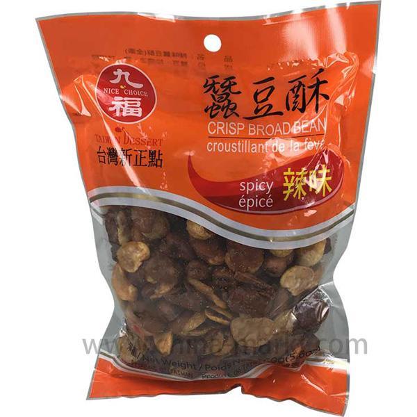 九福 台湾新正点 辣味蚕豆酥 160克 /Scharf Knusprige Saubohnen 160g Nice Choice